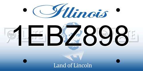 1EBZ898 Illinois License Plate