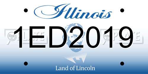 1ED2019 Illinois License Plate