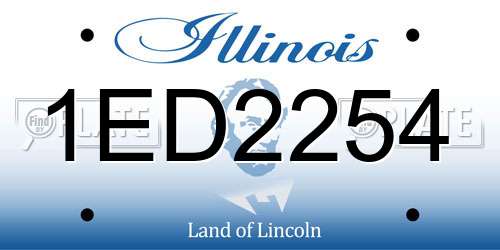 1ED2254 Illinois License Plate