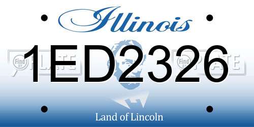 1ED2326 Illinois License Plate