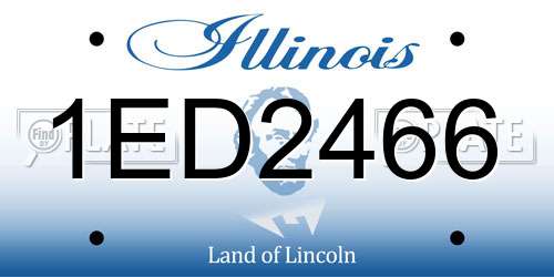 1ED2466 Illinois License Plate