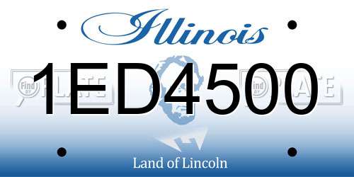 1ED4500 Illinois License Plate