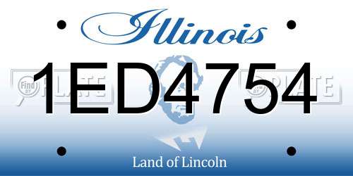 1ED4754 Illinois License Plate