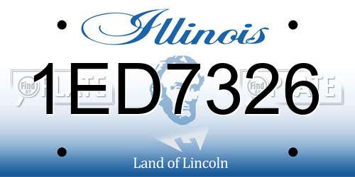 1ED7326 Illinois License Plate