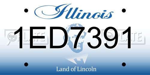 1ED7391 Illinois License Plate