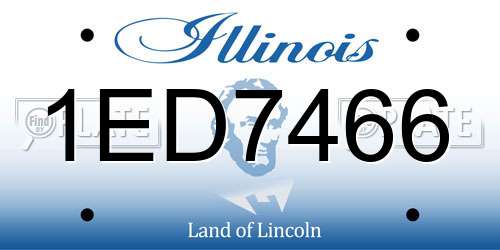 1ED7466 Illinois License Plate