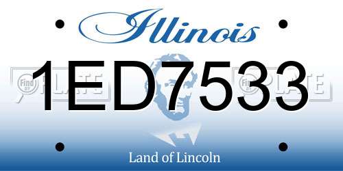 1ED7533 Illinois License Plate