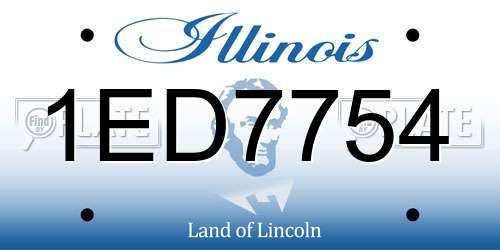 1ED7754 Illinois License Plate