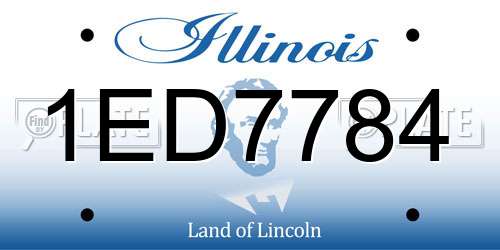 1ED7784 Illinois License Plate