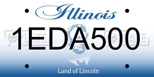 1EDA500 Illinois License Plate