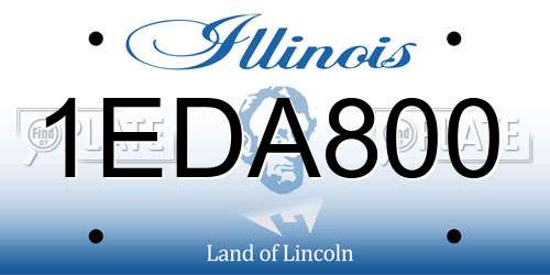 1EDA800 Illinois License Plate