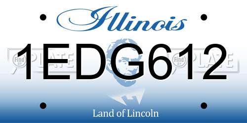1EDG612 Illinois License Plate