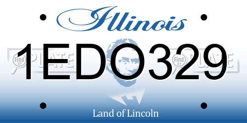 1EDO329 Illinois License Plate