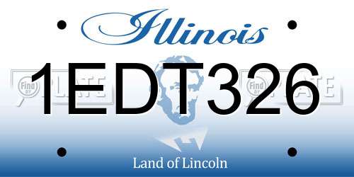 1EDT326 Illinois License Plate