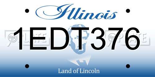 1EDT376 Illinois License Plate