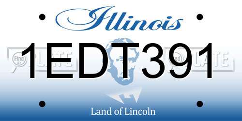 1EDT391 Illinois License Plate
