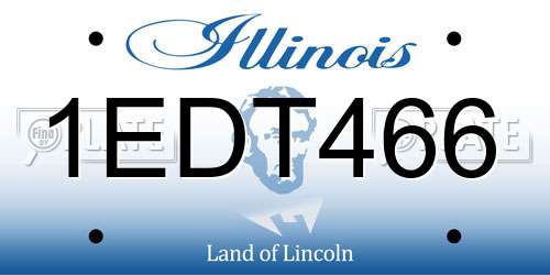 1EDT466 Illinois License Plate