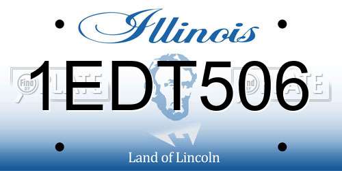 1EDT506 Illinois License Plate