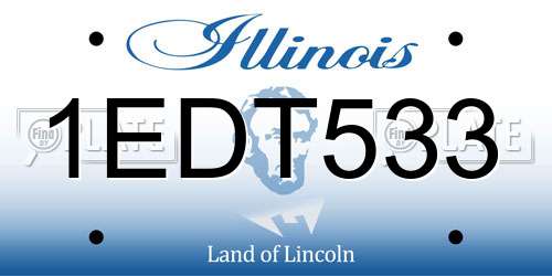 1EDT533 Illinois License Plate