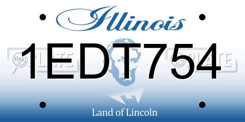 1EDT754 Illinois License Plate