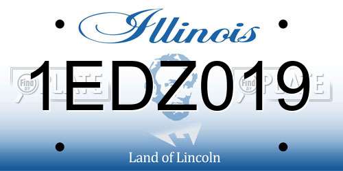 1EDZ019 Illinois License Plate