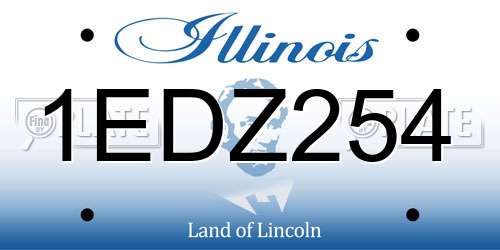 1EDZ254 Illinois License Plate