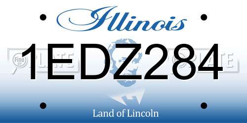1EDZ284 Illinois License Plate