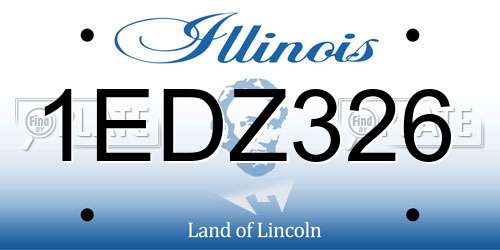 1EDZ326 Illinois License Plate