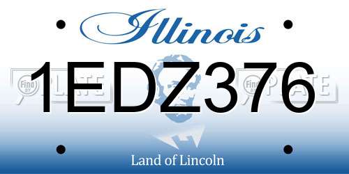 1EDZ376 Illinois License Plate