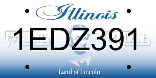 1EDZ391 Illinois License Plate