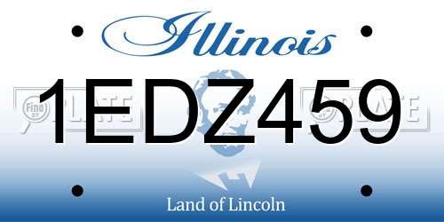 1EDZ459 Illinois License Plate