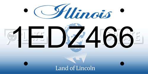 1EDZ466 Illinois License Plate