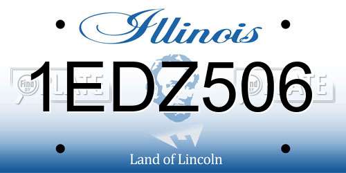 1EDZ506 Illinois License Plate