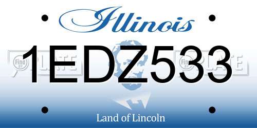 1EDZ533 Illinois License Plate
