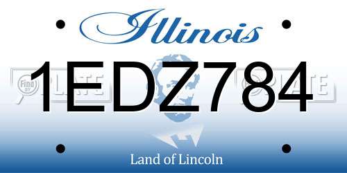 1EDZ784 Illinois License Plate