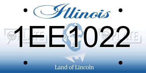 1EE1022 Illinois License Plate