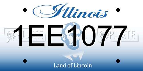 1EE1077 Illinois License Plate