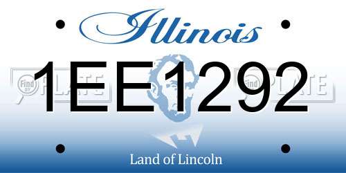 1EE1292 Illinois License Plate