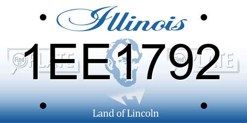 1EE1792 Illinois License Plate