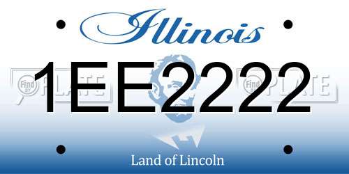 1EE2222 Illinois License Plate