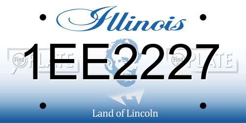 1EE2227 Illinois License Plate