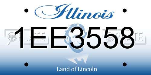 1EE3558 Illinois License Plate