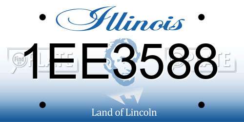 1EE3588 Illinois License Plate