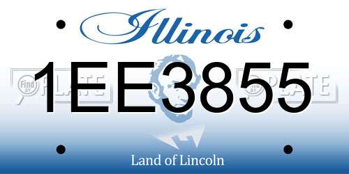 1EE3855 Illinois License Plate