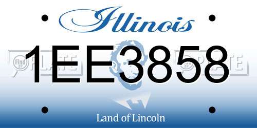 1EE3858 Illinois License Plate