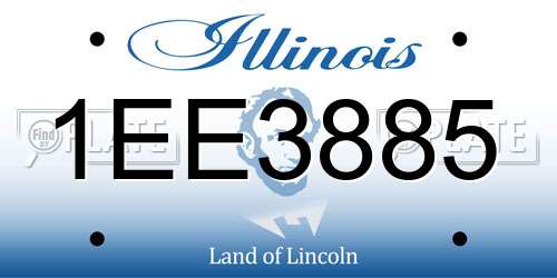 1EE3885 Illinois License Plate
