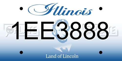 1EE3888 Illinois License Plate
