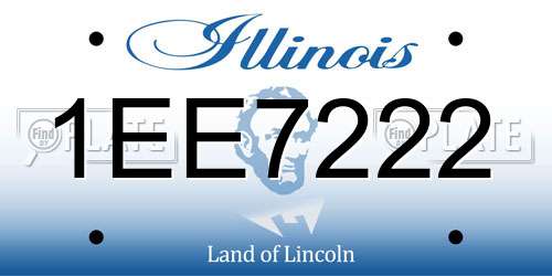 1EE7222 Illinois License Plate
