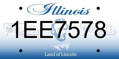 1EE7578 Illinois License Plate