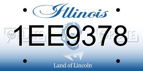 1EE9378 Illinois License Plate